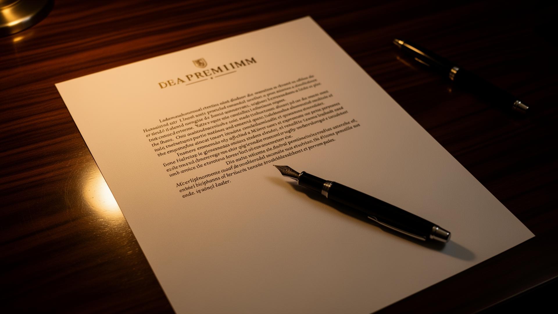 Documento societario sobre una mesa de despacho